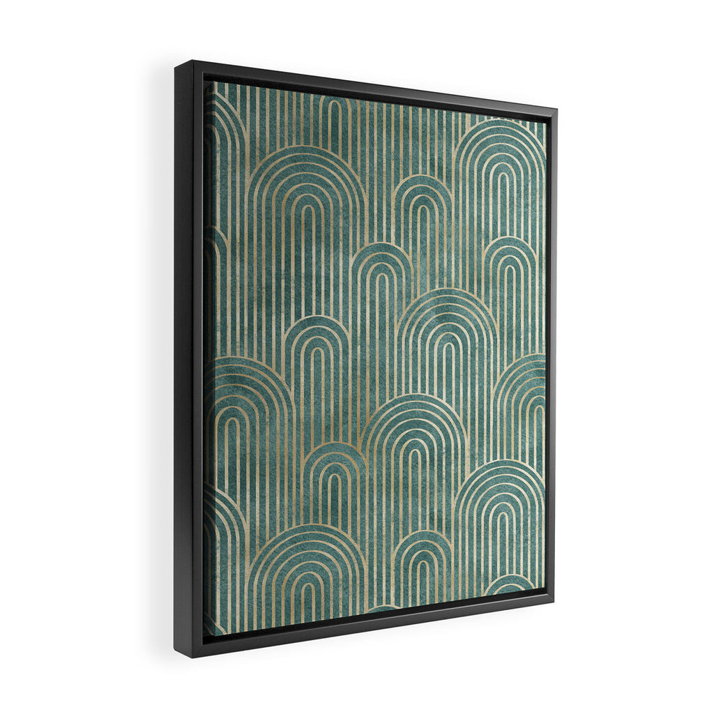 Art Deco Striped Arches Framed Canvas Print Gallery Image 2