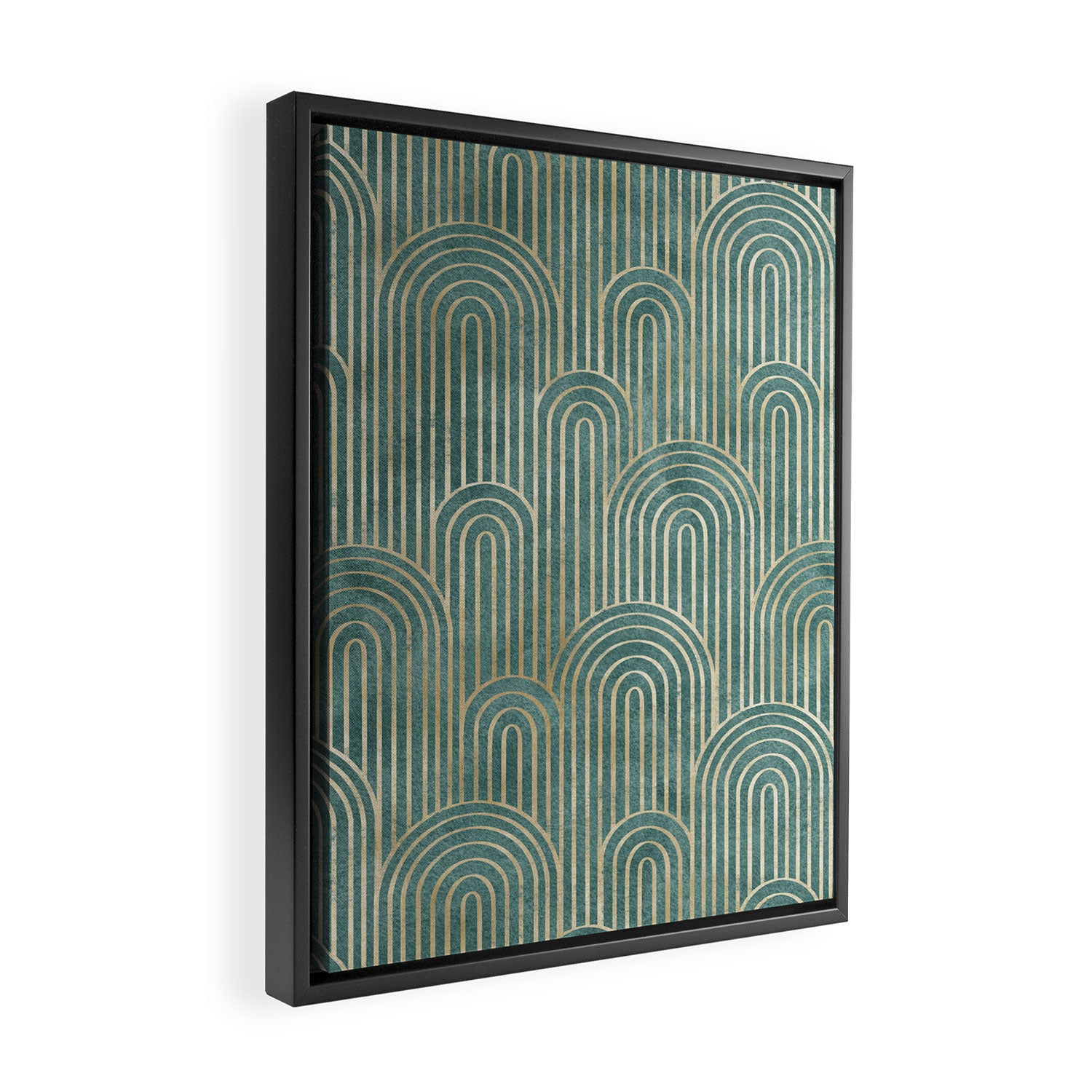 Art Deco Striped Arches Framed Canvas Print Gallery Image 2