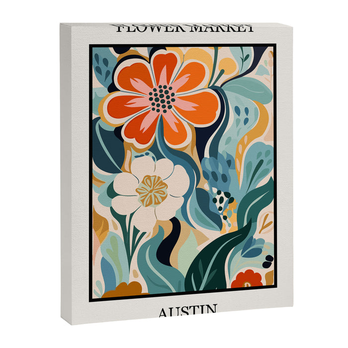 Austin Flower Market Print Canvas Print Gallery Image 1