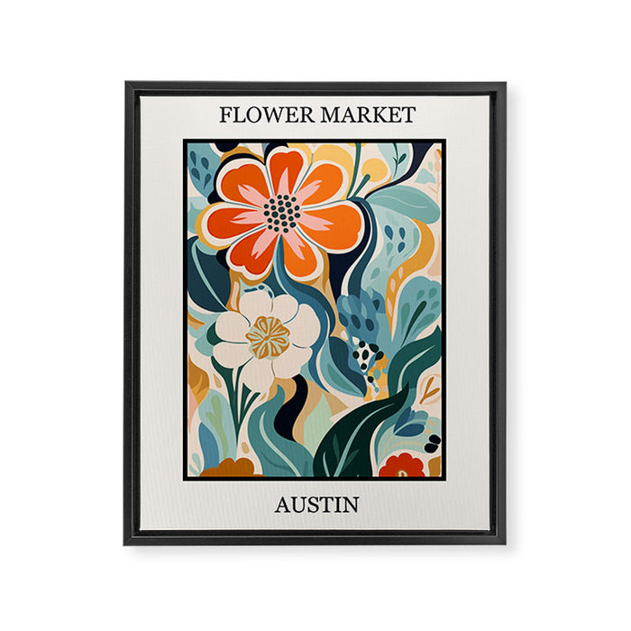 Austin Flower Market Print Framed Canvas Print Gallery Image 1