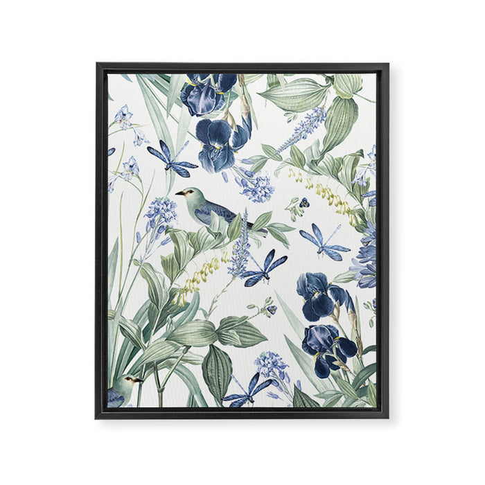 Beautiful Wildlife Garden Floral Framed Canvas Print Gallery Image 1