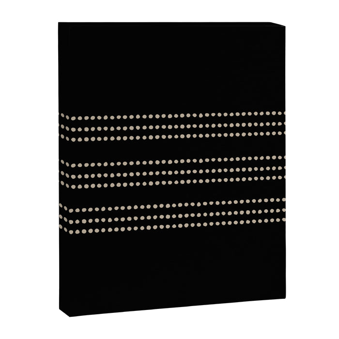 Black and Ivory Ethnic Spotted Striped Canvas Print Gallery Image 1