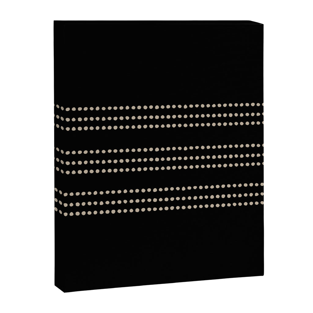 Black and Ivory Ethnic Spotted Striped Canvas Print Gallery Image 8