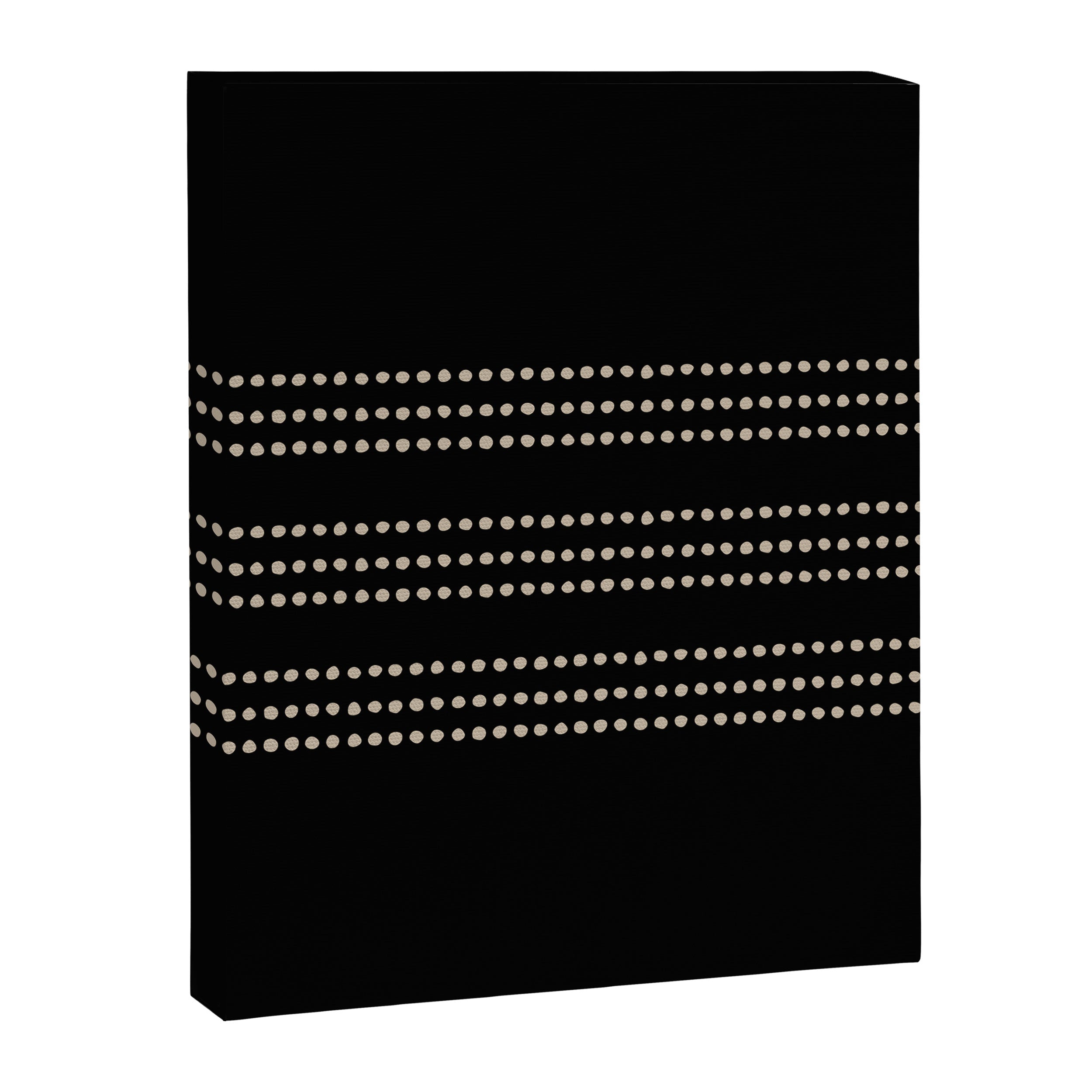 Black and Ivory Ethnic Spotted Striped Canvas Print Gallery Image 8