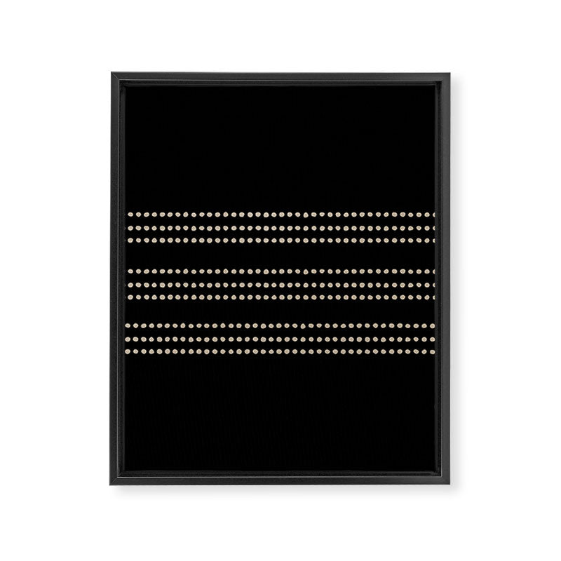 Black and Ivory Ethnic Spotted Striped Framed Canvas Print Gallery Image 8