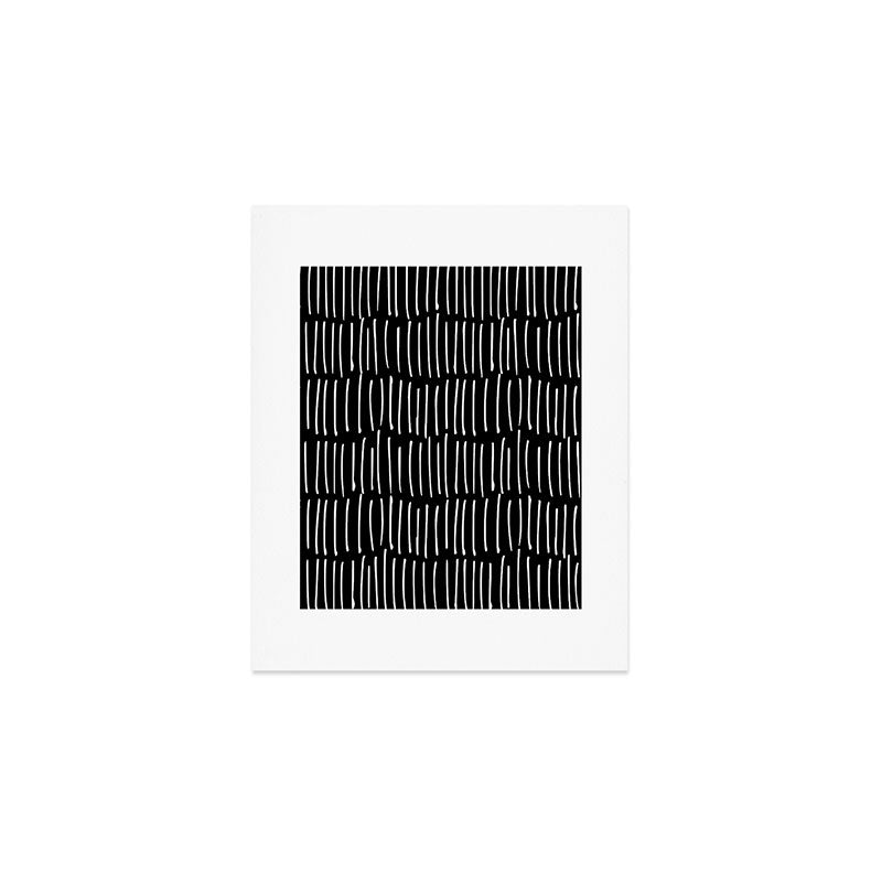 Black and White Minimal Stripe Art Print Gallery Image 1