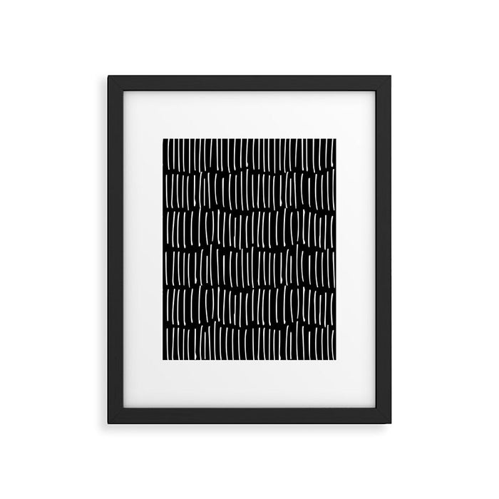Black and White Minimal Stripe Framed Art Print Gallery Image 1