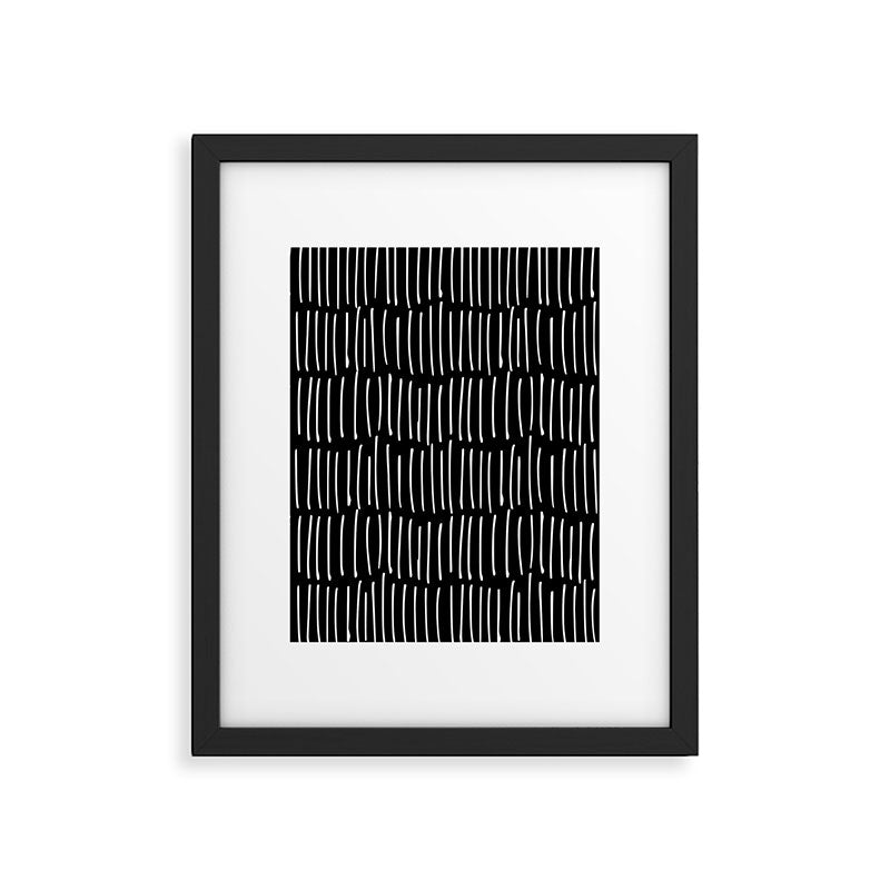 Black and White Minimal Stripe Framed Art Print Gallery Image 4