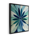 Blooming in Floral Blue and Green Framed Canvas Print Gallery Image 2