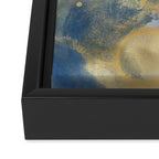 Blue and Gold Textured Abstract Marble Art Print Framed Canvas Print Gallery Image 3