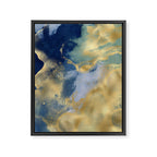 Blue and Gold Textured Abstract Marble Art Print Framed Canvas Print Gallery Image 8
