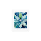 Blue and Green Bloom in Floral Art Print Gallery Image 1