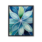 Blue and Green Bloom in Floral Framed Canvas Print Gallery Image 8
