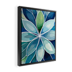 Blue and Green Bloom in Floral Framed Canvas Print Gallery Image 2