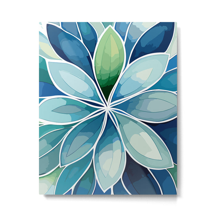 Blue and Green Bloom in Floral Metal Print Gallery Image 1