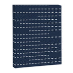 Blue and White Minimal Striped, Dots Pattern Canvas Print Gallery Image 8