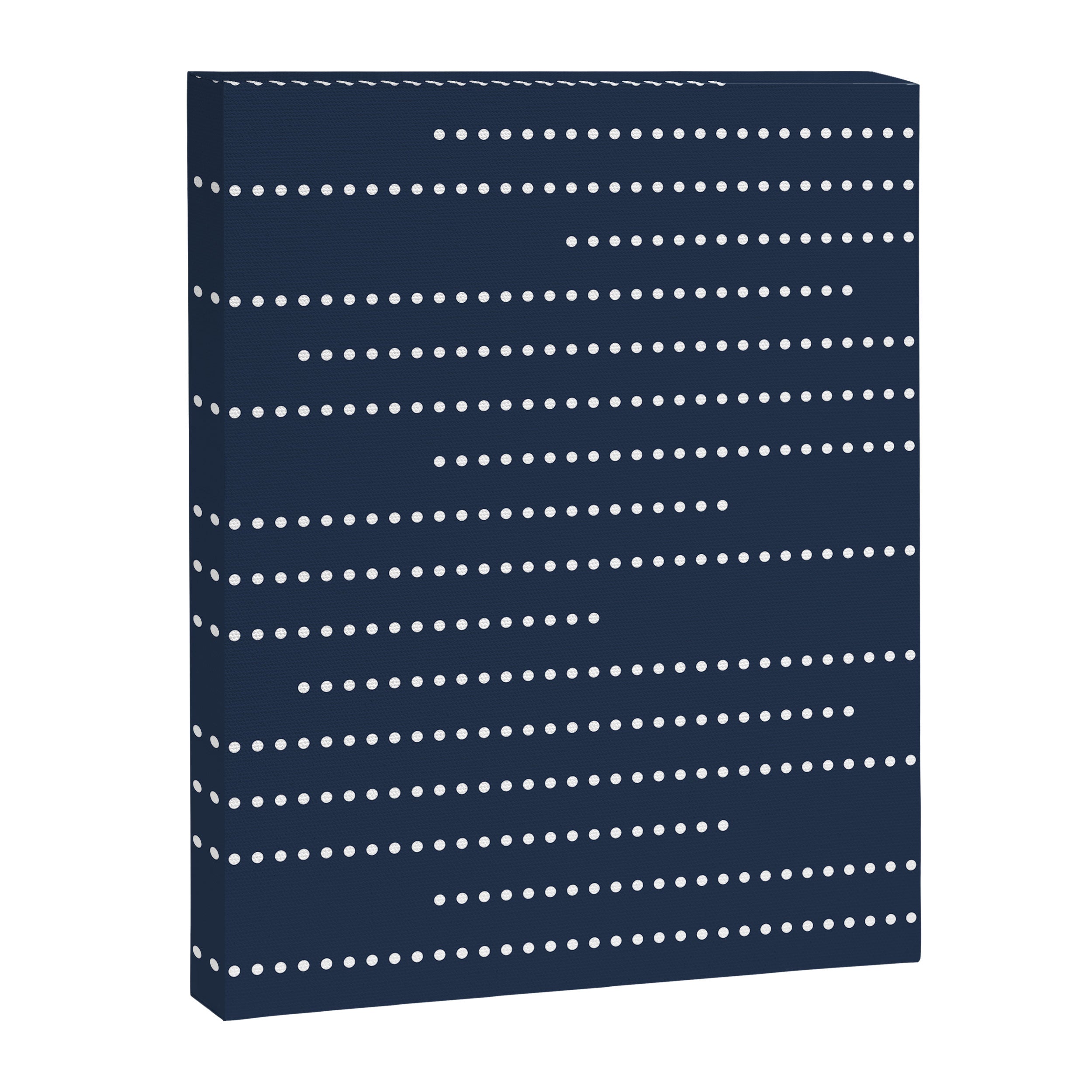 Blue and White Minimal Striped, Dots Pattern Canvas Print Gallery Image 8