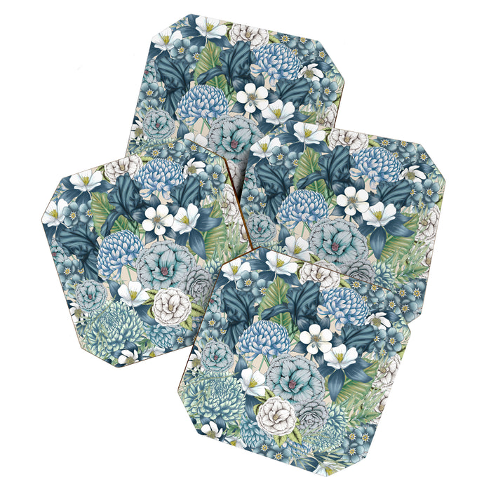 Blue Floral Garden Coaster Gallery Image 1