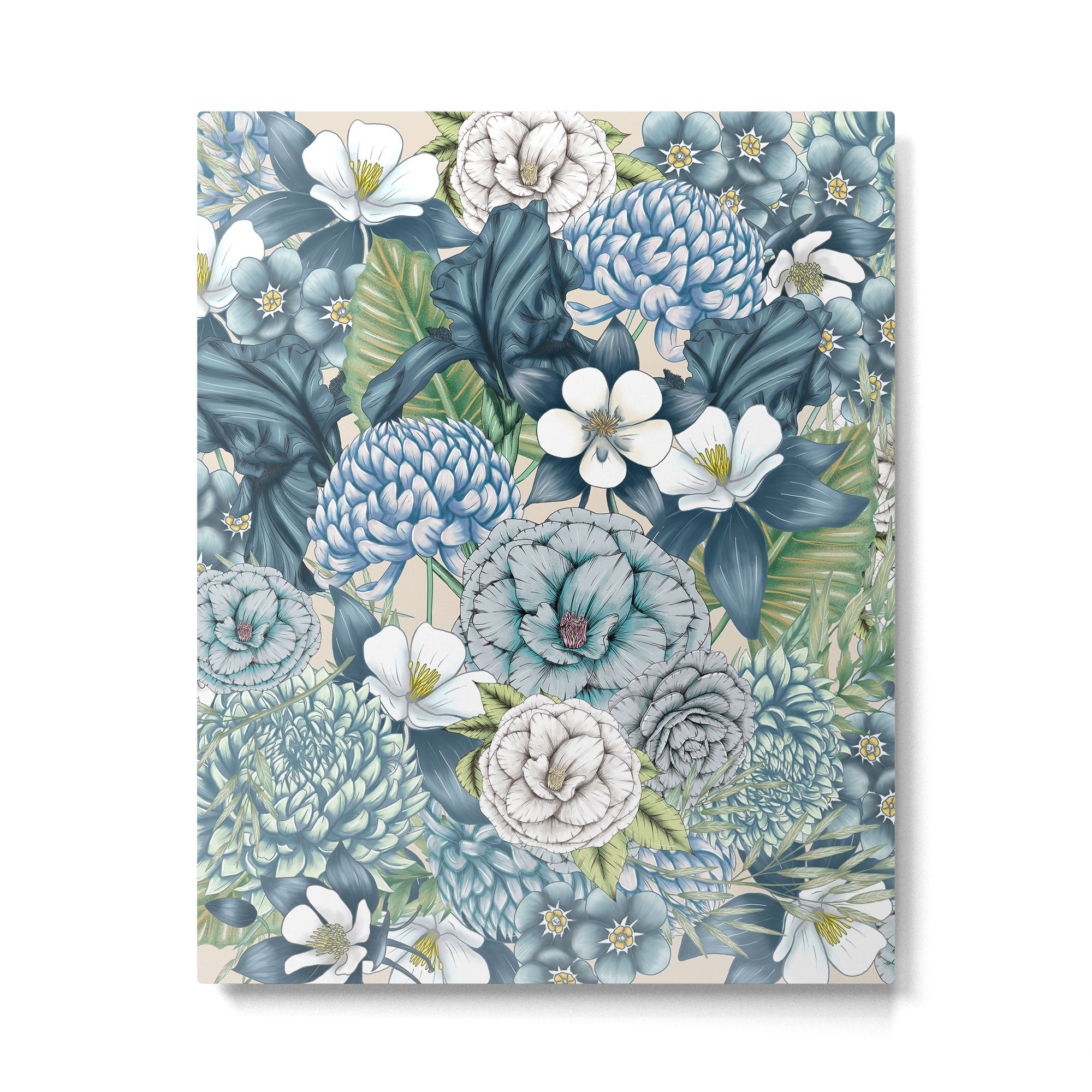 Blue Floral Garden Metal Print Gallery Image 6