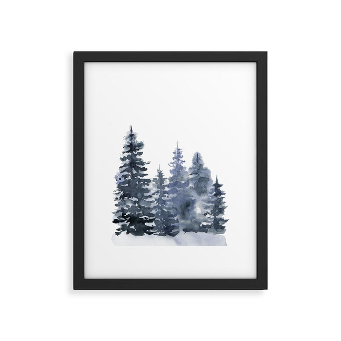 Blue Forest, Abstract Watercolor Framed Art Print Gallery Image 1