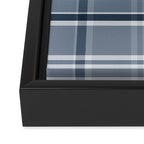 Blue Plaid Pattern, Geometric Art Framed Canvas Print Gallery Image 3