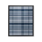 Blue Plaid Pattern, Geometric Art Framed Canvas Print Gallery Image 8