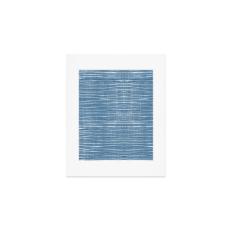 Blue Striped Abstract Pattern Art Print Gallery Image 1