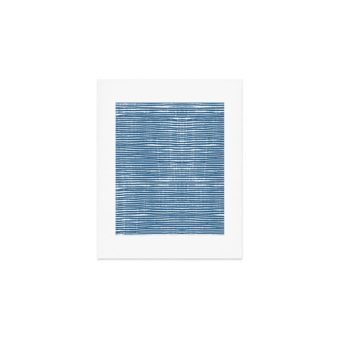 Blue Striped Abstract Pattern Art Print Gallery Image 1