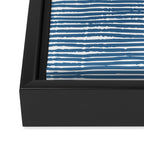 Blue Striped Abstract Pattern Framed Canvas Print Gallery Image 3