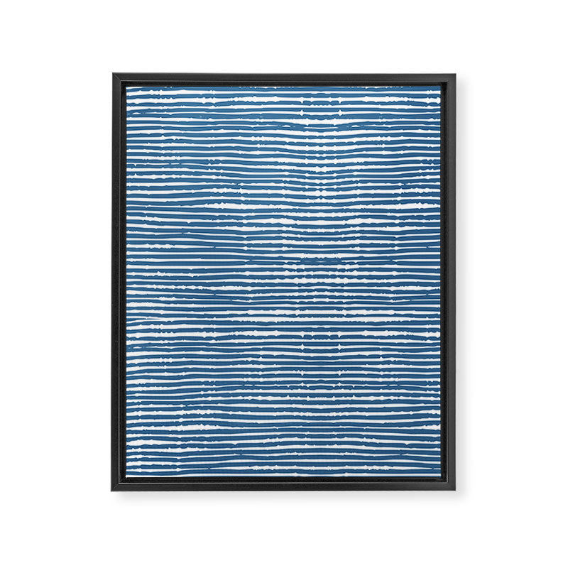 Blue Striped Abstract Pattern Framed Canvas Print Gallery Image 8