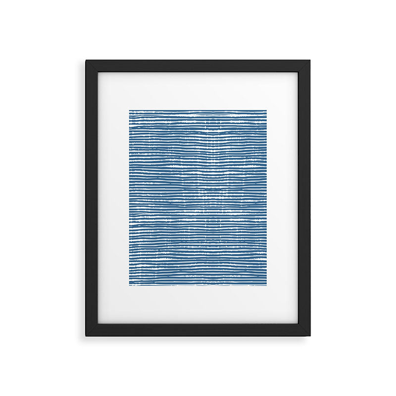 Blue Striped Abstract Pattern Framed Art Print Gallery Image 6