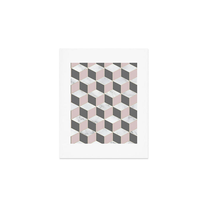 Blush Marble Cube Art Print Gallery Image 1