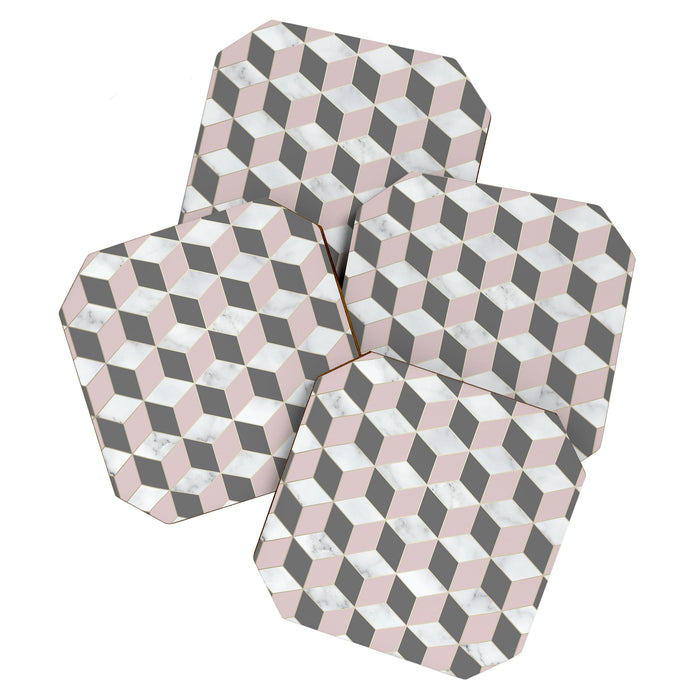 Blush Marble Cube Coaster Gallery Image 1