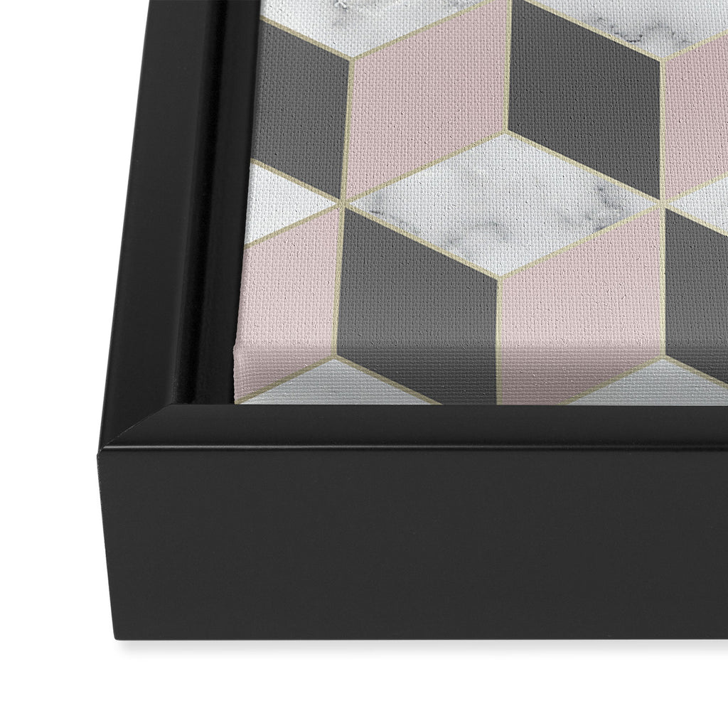 Blush Marble Cube Framed Canvas Print Gallery Image 3