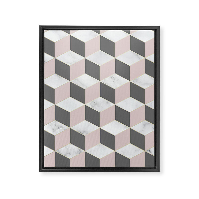 Blush Marble Cube Framed Canvas Print Gallery Image 8