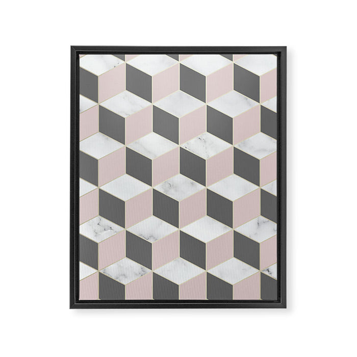 Blush Marble Cube Framed Canvas Print Gallery Image 1