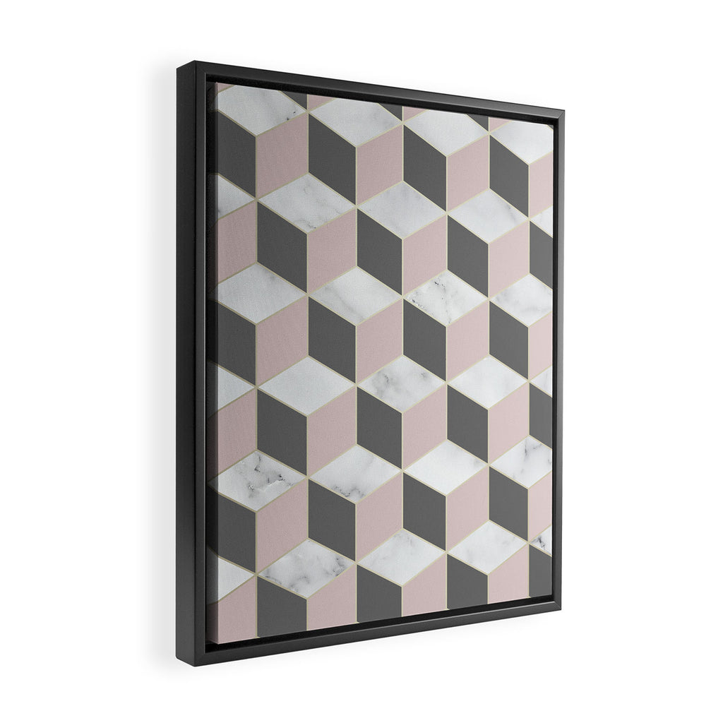 Blush Marble Cube Framed Canvas Print Gallery Image 2