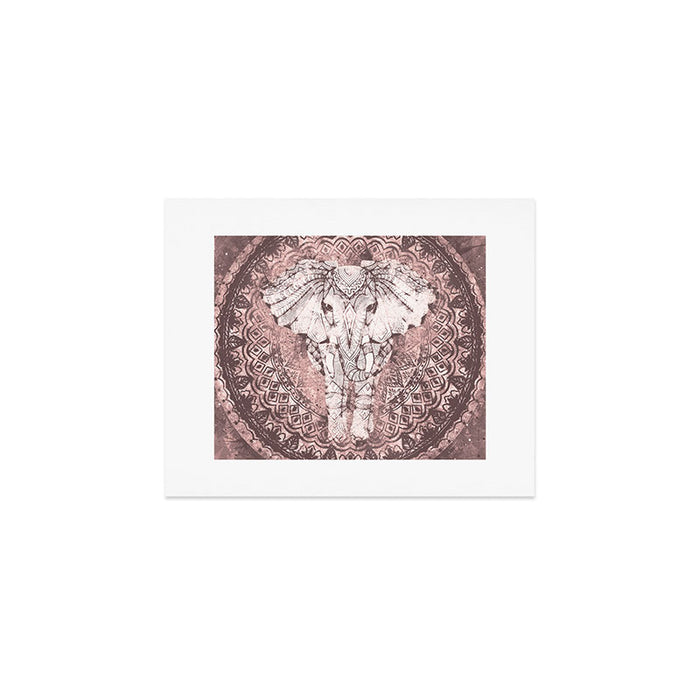 Bohemian, Elephant, Mandala, Blush, Moon Art Print Gallery Image 1