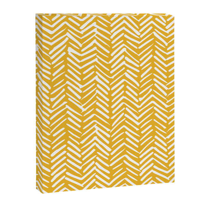 Boho Abstract Herringbone Pattern, Summer Yellow Canvas Print Gallery Image 1