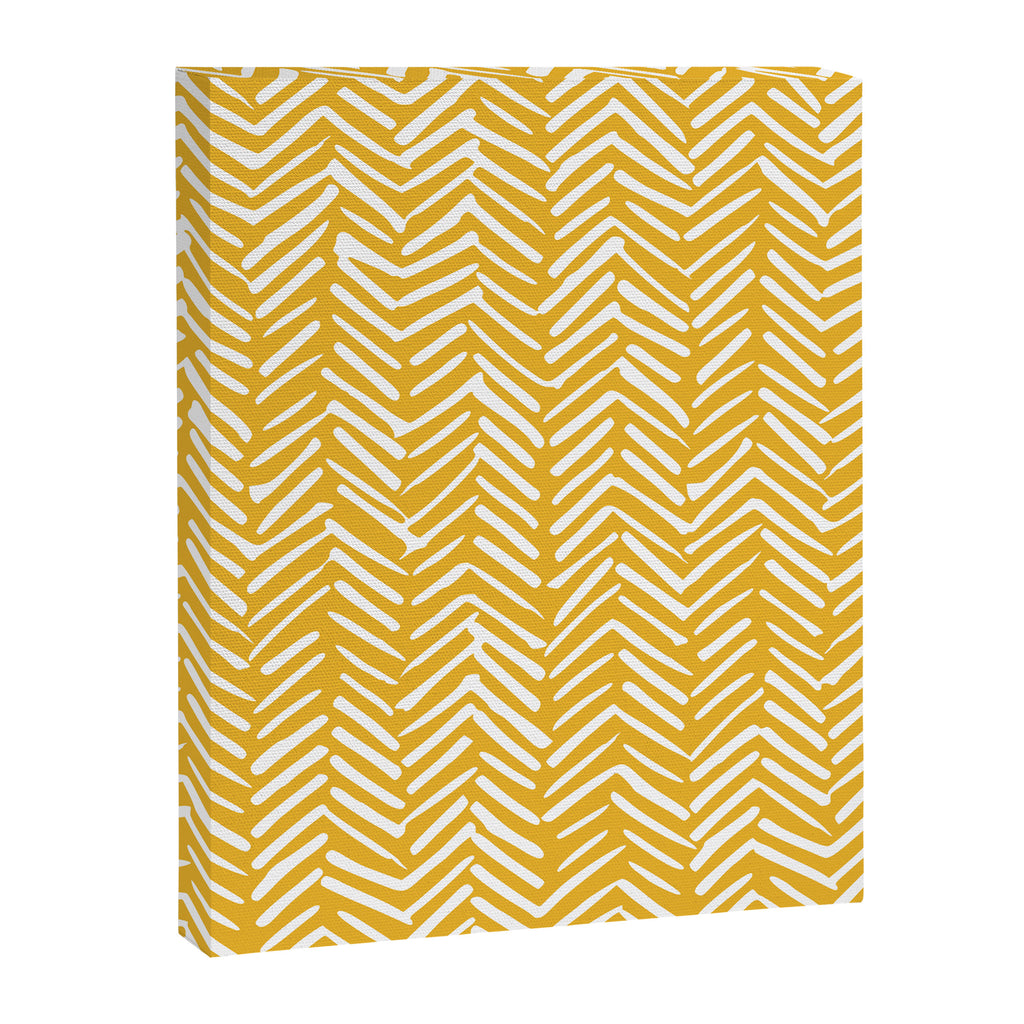 Boho Abstract Herringbone Pattern, Summer Yellow Canvas Print Gallery Image 8