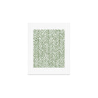 Boho, Abstract, Herringbone Pattern, Sage Green and White Art Print Gallery Image 1