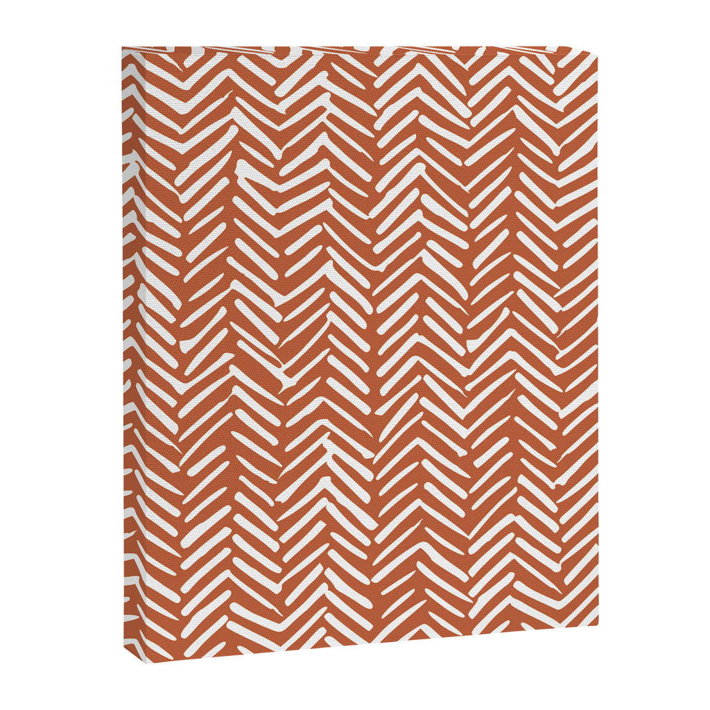Boho, Abstract, Herringbone, Pattern, Terracotta Canvas Print Gallery Image 8