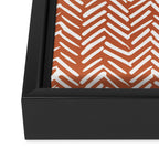 Boho, Abstract, Herringbone, Pattern, Terracotta Framed Canvas Print Gallery Image 3