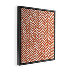 Boho, Abstract, Herringbone, Pattern, Terracotta Framed Canvas Print Gallery Image 2