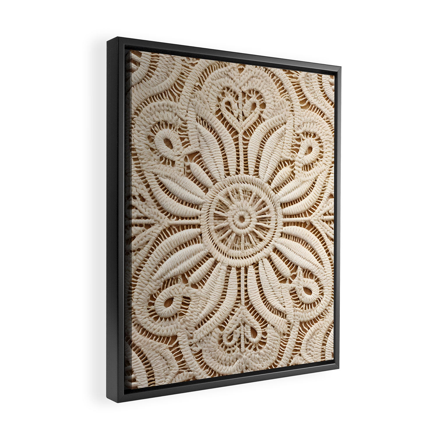 Boho Chic Macrame Mandala Framed Canvas Print Gallery Image 2