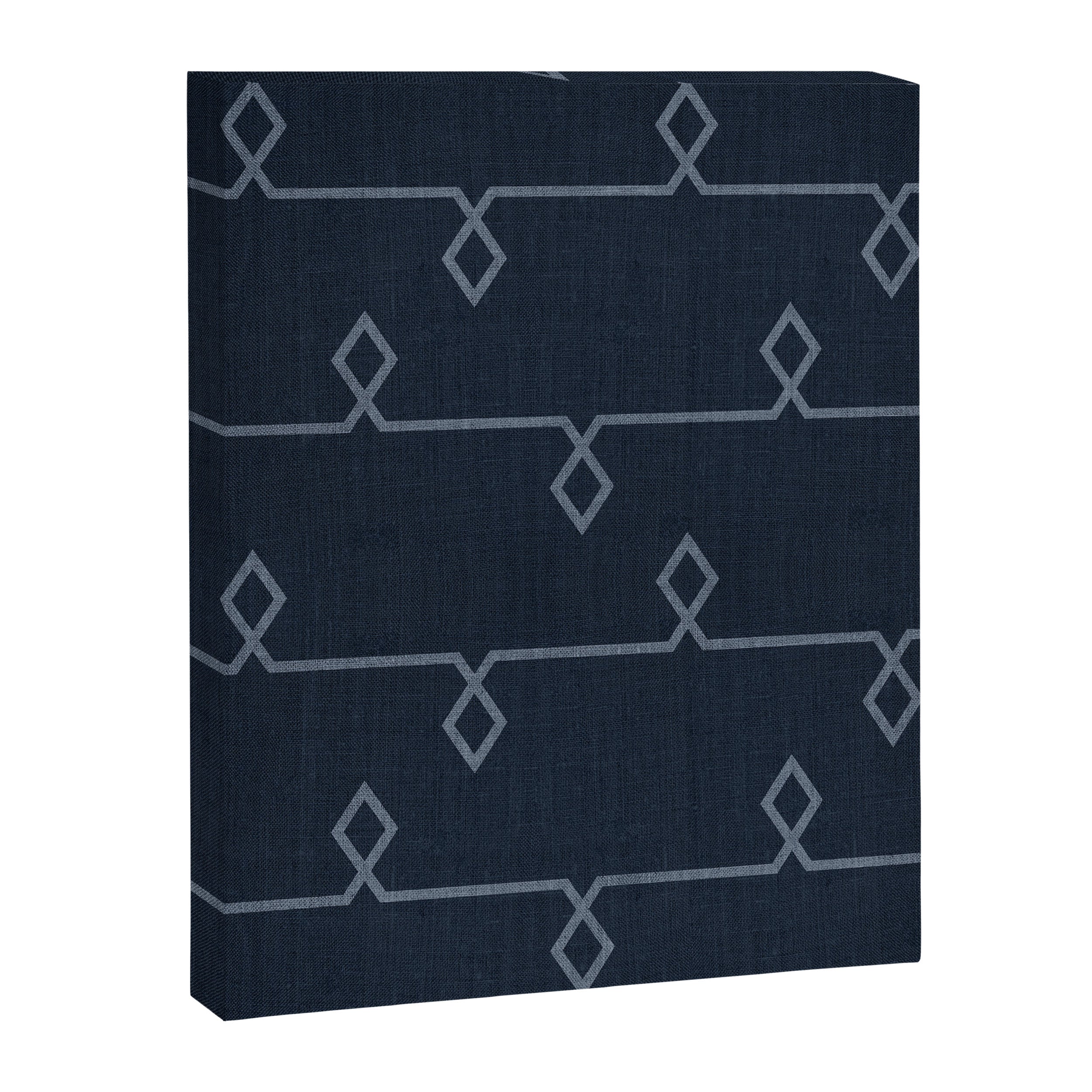 Boho Ethnic Striped Pattern on Navy Blue Canvas Print Gallery Image 8