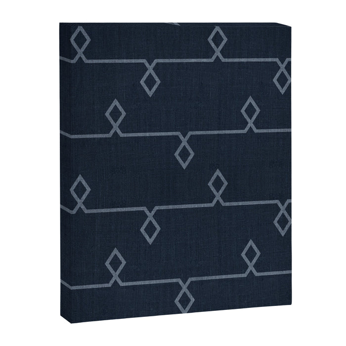 Boho Ethnic Striped Pattern on Navy Blue Canvas Print Gallery Image 1