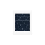 Boho Ethnic Striped Pattern on Navy Blue Art Print Gallery Image 1