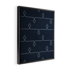 Boho Ethnic Striped Pattern on Navy Blue Framed Canvas Print Gallery Image 2