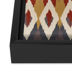 Boho Geometric, Ikat Pattern, Red, Blue, Yellow Framed Canvas Print Gallery Image 3